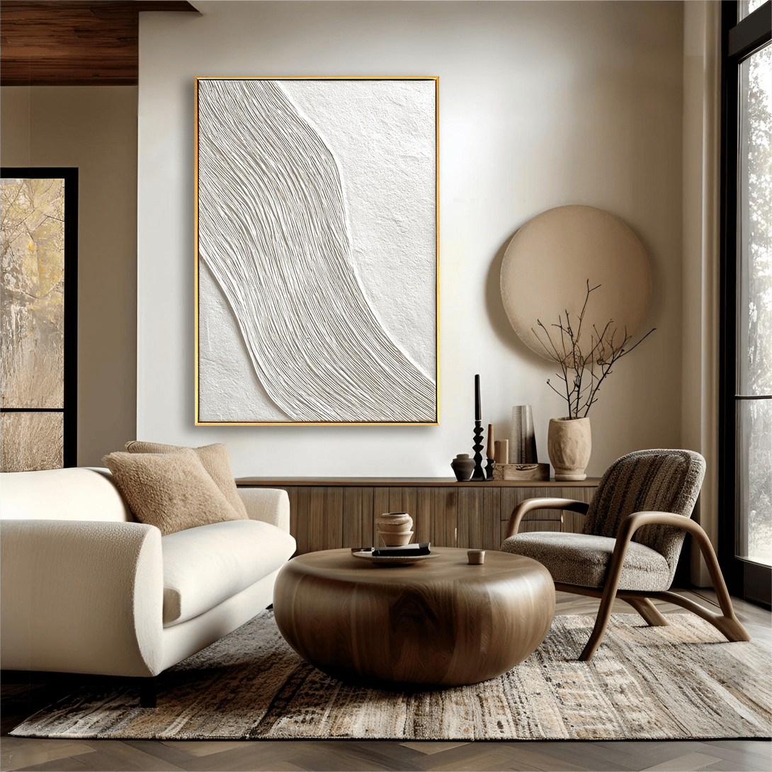 White Wave Minimalist Abstract Painting #93013 Painting artwepaint 