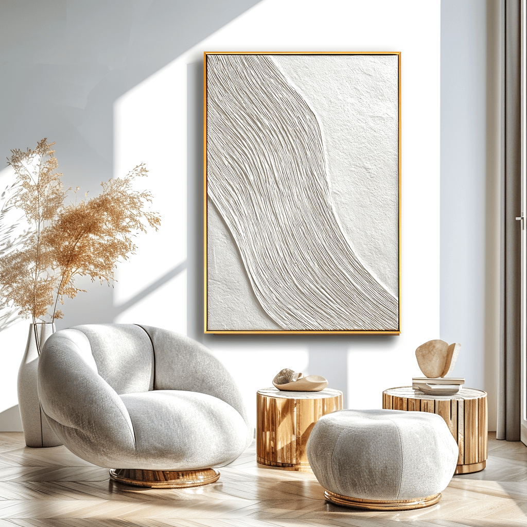White Wave Minimalist Abstract Painting #93013 Painting artwepaint 
