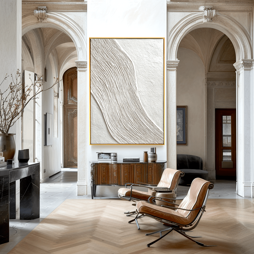 White Wave Minimalist Abstract Painting #93013 Painting artwepaint 