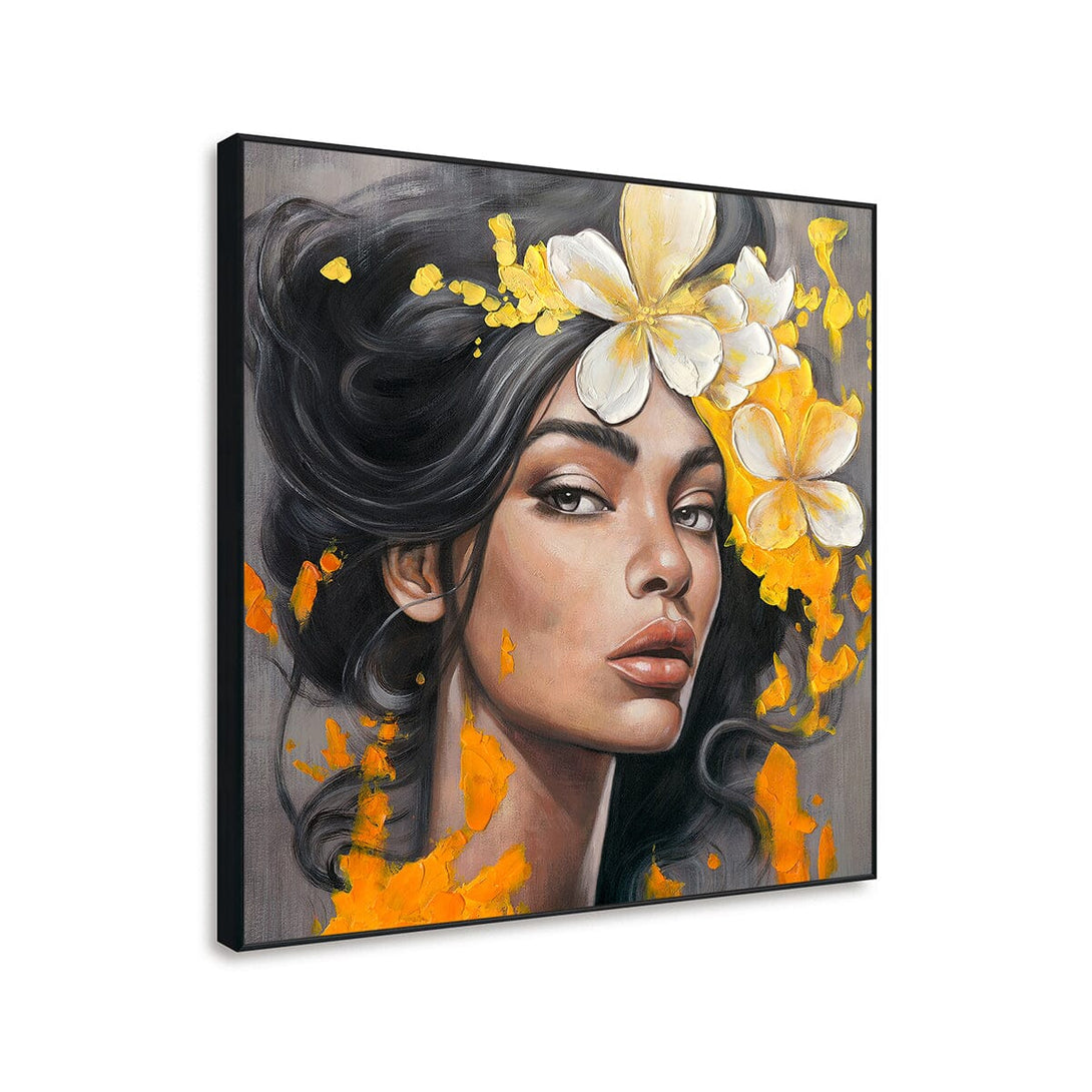 Yellow Flowers-Abstract Woman Portrait #P2706 Painting artwepaint 