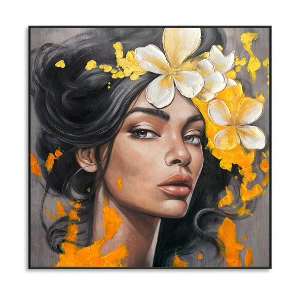 Yellow Flowers-Abstract Woman Portrait #P2706 Painting artwepaint 